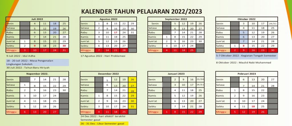 Kalender Pendidikan Jawa Timur 2022 Dan 2023 Lengkap Dengan Kegiatannya