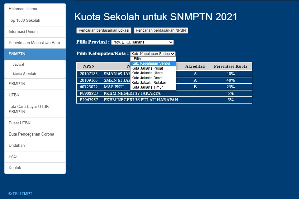 Jumlah Kuota Siswa Snmptn Tertinggi 2021 Di Jakarta Mamikos Info