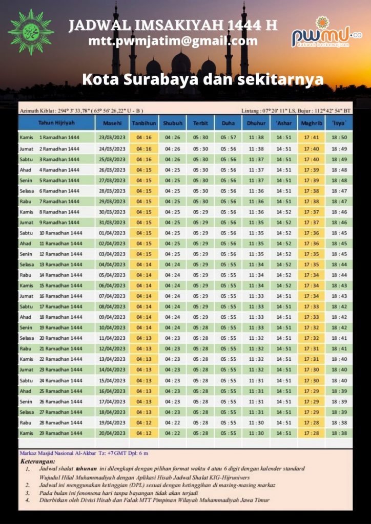 Download Kalender Puasa Bulan Ramadhan 2023