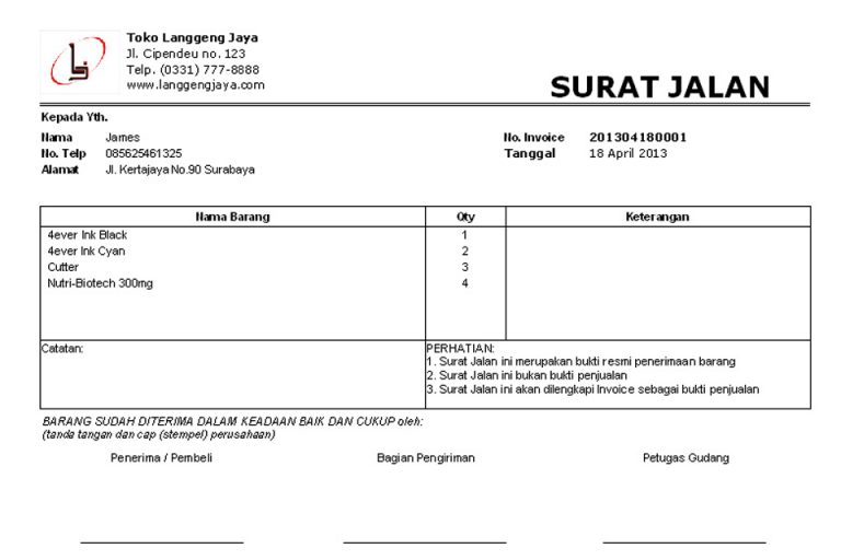 Contoh Surat Jalan Pengiriman Barang Yang Benar Dan Cara Membuatnya Blog Mamikos 