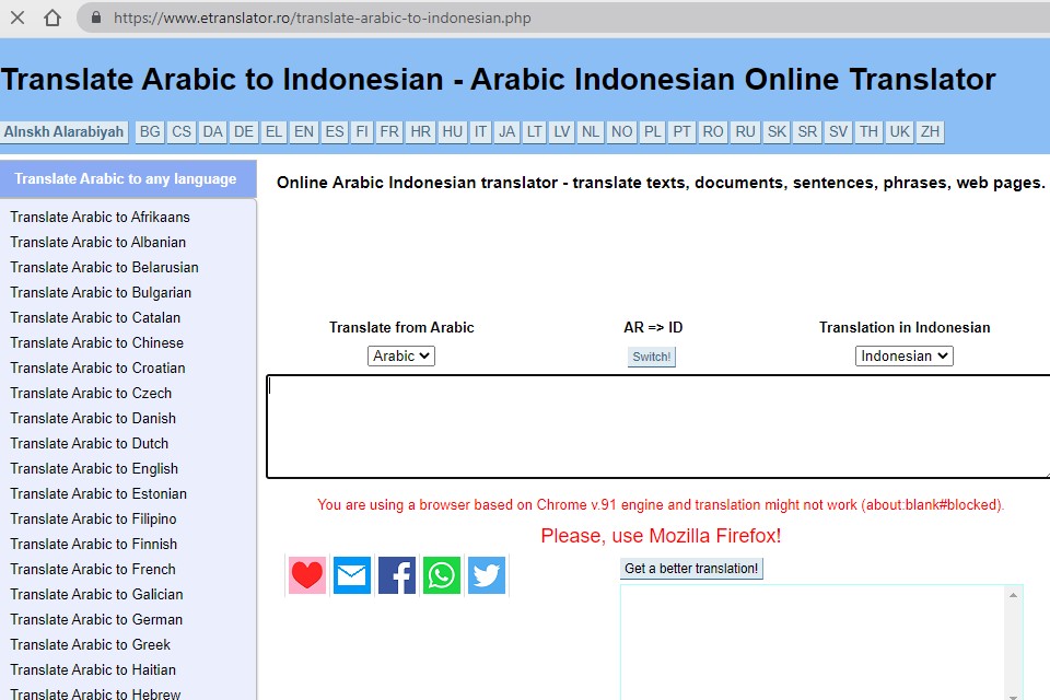 Arab-indonesia per bahasa kalimat translate Kamus Translate