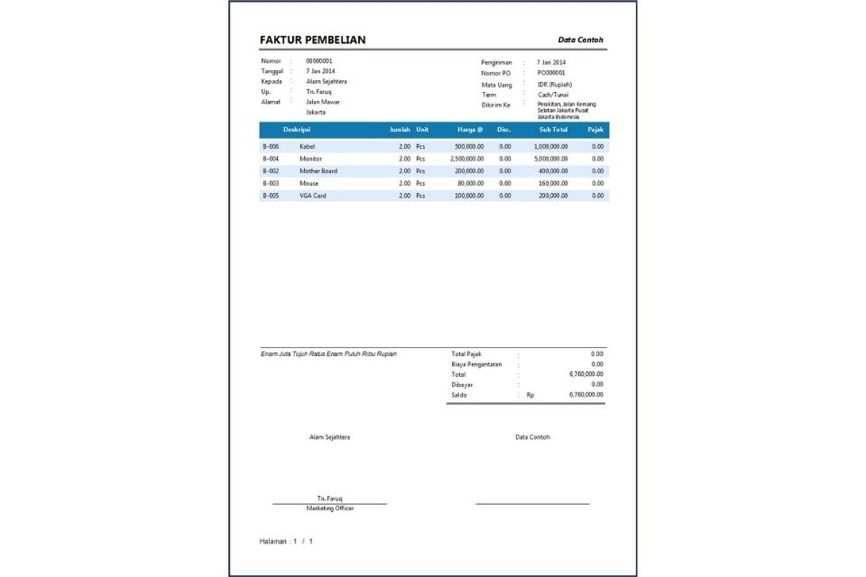 13 Contoh Nota Pembelian Dan Cara Membuatnya Lengkap 6003