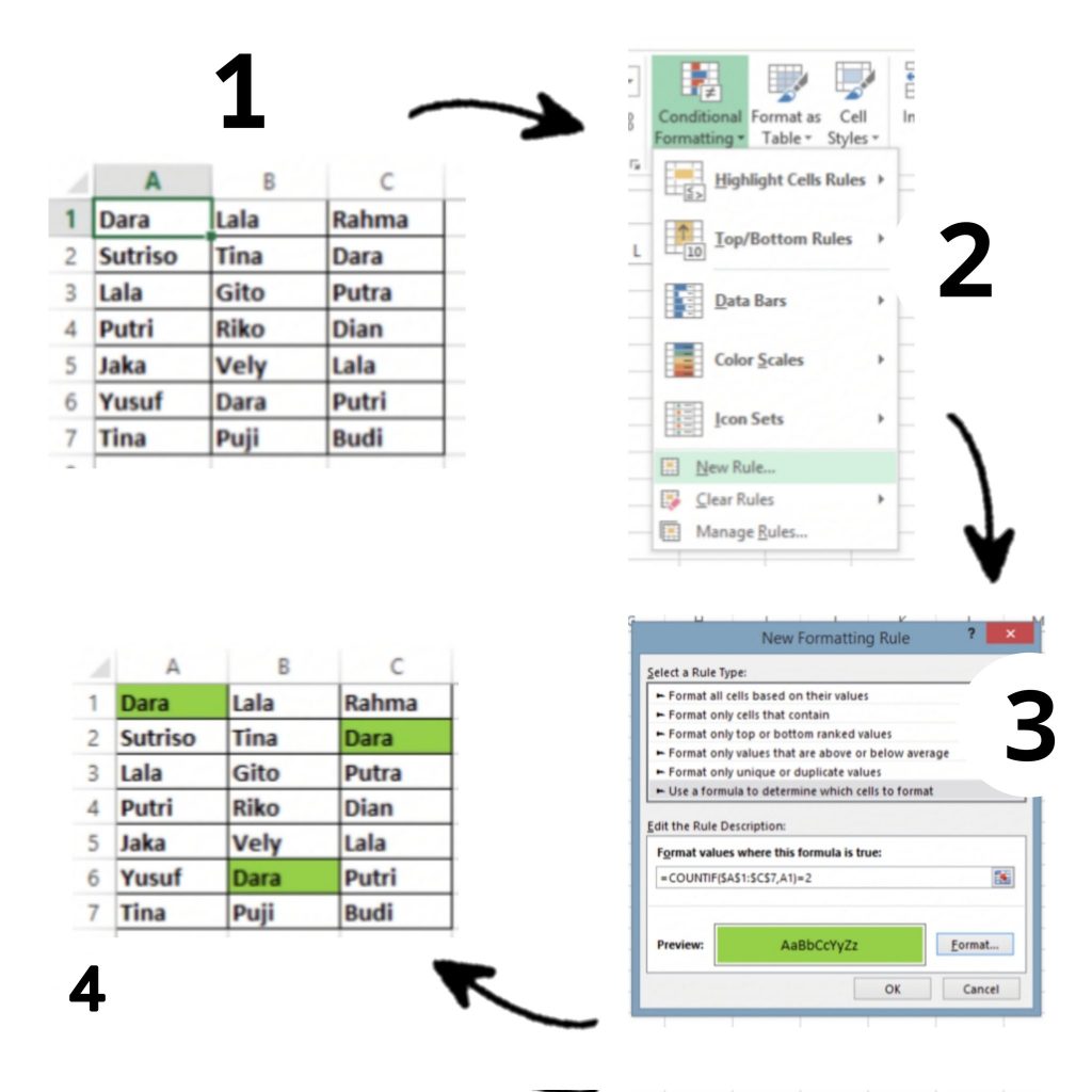 Cara Cek Data Duplikat Menggunakan Fungsi Syarat di File Microsoft Excel