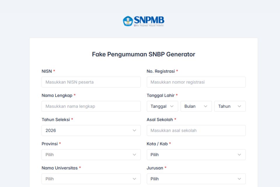 Membuat Fake Edit Lulus SNBP 2026 untuk Apa