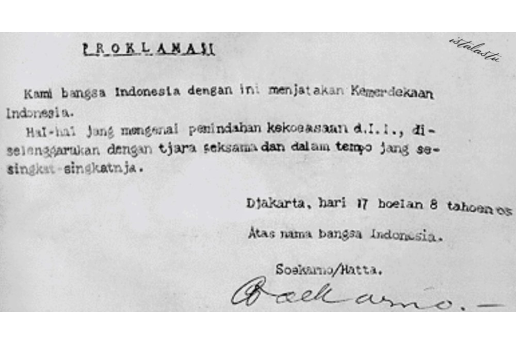 ASLI! Naskah Teks Proklamasi Kemerdekaan Indonesia 1945