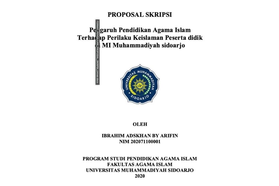 Contoh Cover Proposal Skripsi Yang Baik Dan Benar Pendidikan Dan - Riset