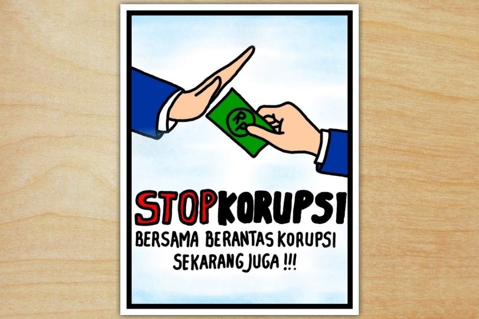 Contoh Poster Anti Korupsi Simple dan Keren, Mudah Digambar! 