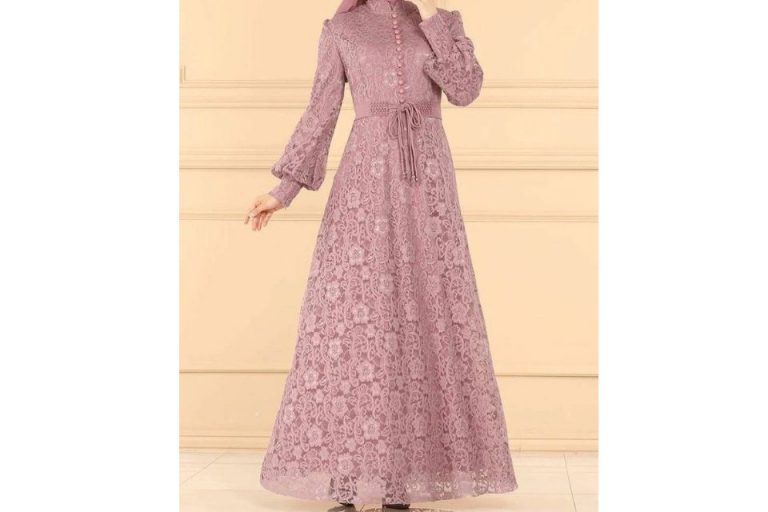 Model Gamis Brokat Kombinasi Satin Terbaru Yang Elegan Blog