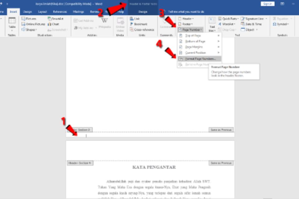 Cara Membuat Halaman Berbeda Romawi dan Angka di Word