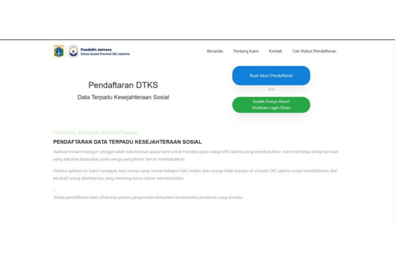 Link Daftar DTKS Jakarta Online 2022 Beserta Cara Cek Status ...