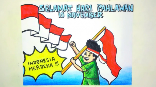 5 Contoh Gambar Tema Hari Pahlawan Yang Mudah Ditiru Tapi Kreatif ...