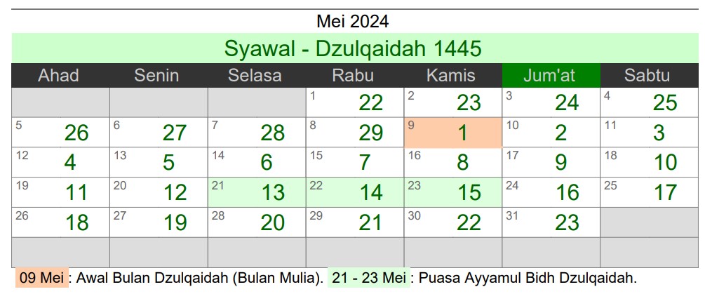 Mei hijriah 2024