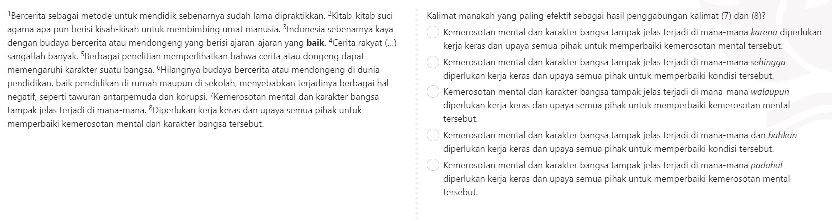 Contoh Soal Literasi Kemampuan Memahami Bacaan Dan Menulis SNBT Resmi ...