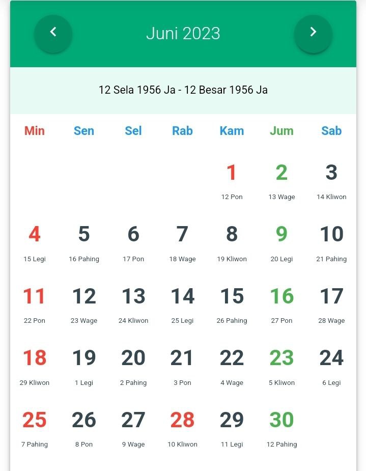 Bulan Juni dalam Kalender Jawa 2023