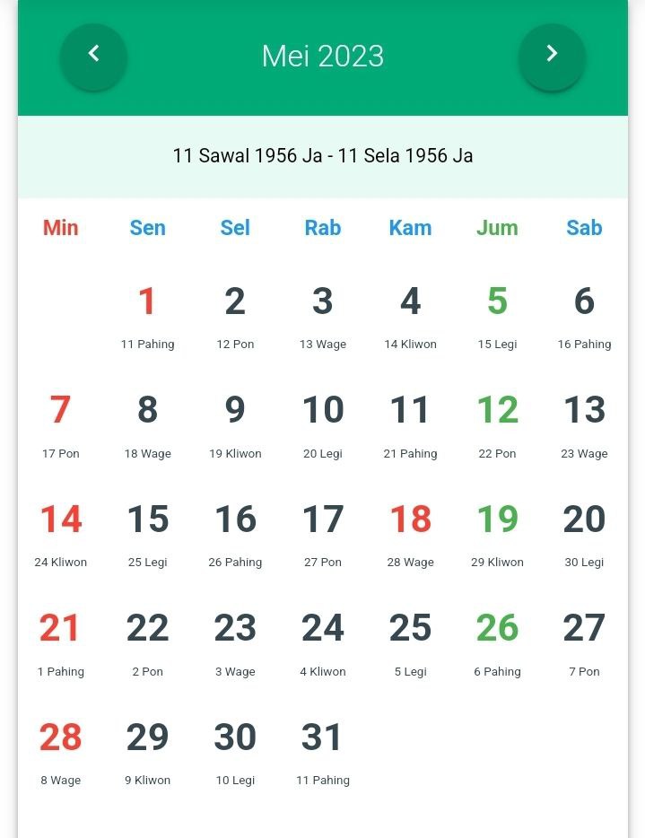 Bulan Mei dalam Kalender Jawa 2023