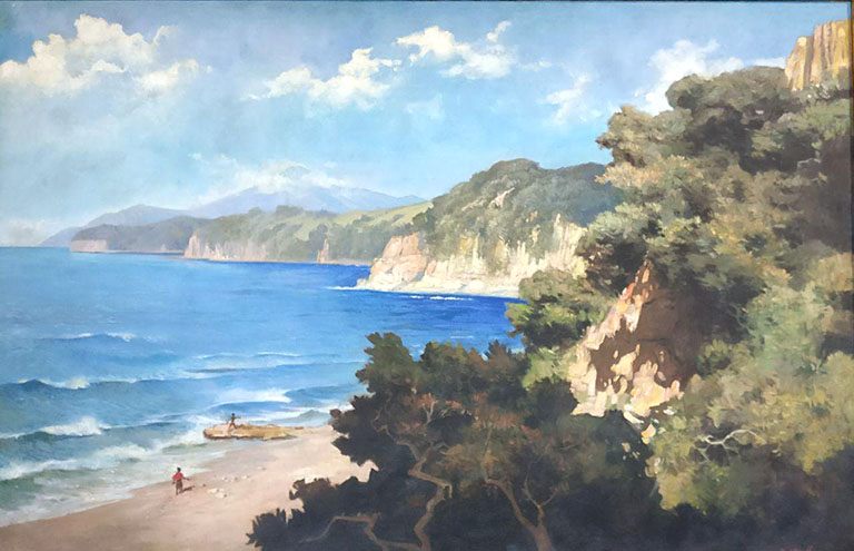 contoh lukisan Pantai Flores 1942 - Basuki Abdullah