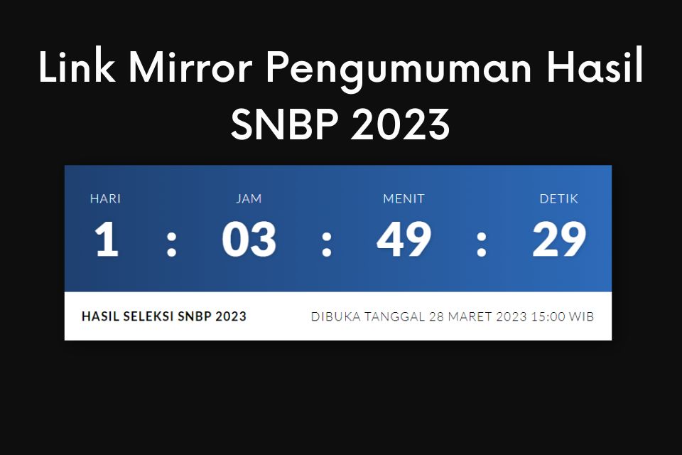 Link Website Mirror Pengumuman Hasil SNBP/SNMPTN 2023, Antisipasi Link Utama Error atau Down