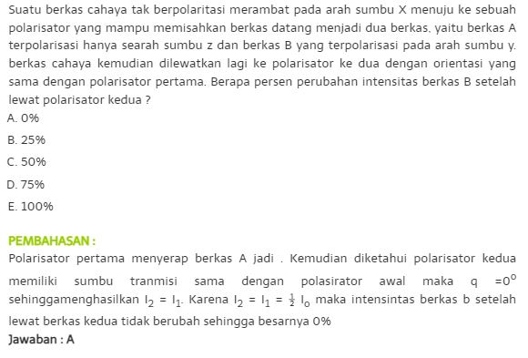 Kumpulan Contoh Soal Gelombang Cahaya SMA Kelas 11 dan Pembahasannya Lengkap