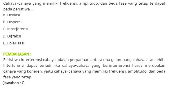 Kumpulan Contoh Soal Gelombang Cahaya SMA Kelas 11 dan Pembahasannya Lengkap