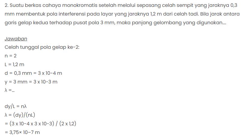 Kumpulan Contoh Soal Gelombang Cahaya SMA Kelas 11 dan Pembahasannya Lengkap