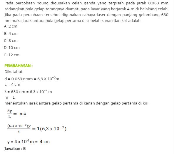 Kumpulan Contoh Soal Gelombang Cahaya SMA Kelas 11 dan Pembahasannya Lengkap