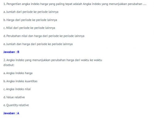 Kumpulan Contoh Soal Indeks Harga Kelas 11 Dan Jawabannya Pilihan Ganda Dan Essay Blog Mamikos