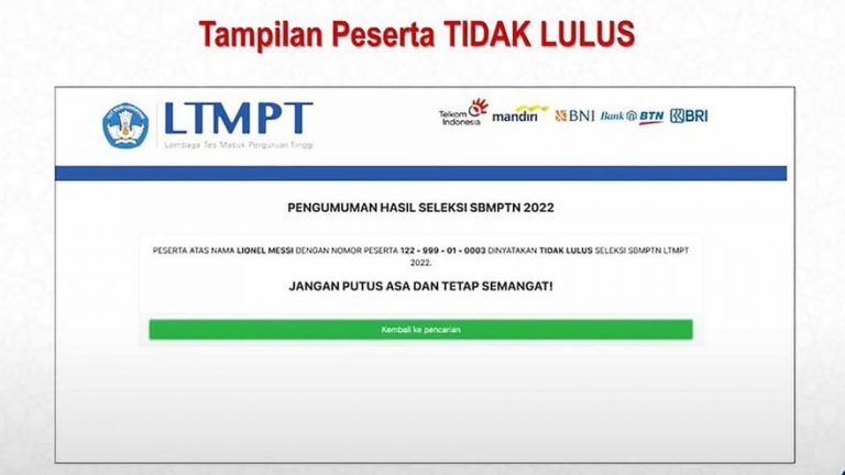 Tampilan Halaman Pengumuman Hasil UTBK SNBT 2023, Cek Kamu Lulus ...