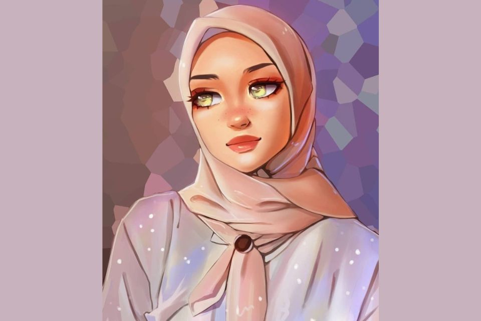 gambar kartun muslimah hijab