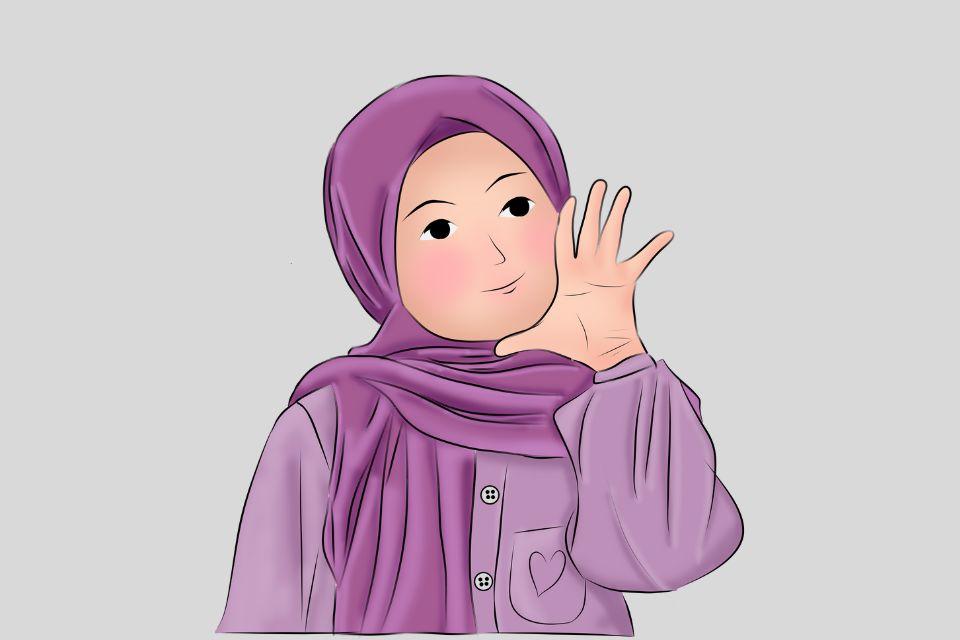 gambar kartun muslimah hijab