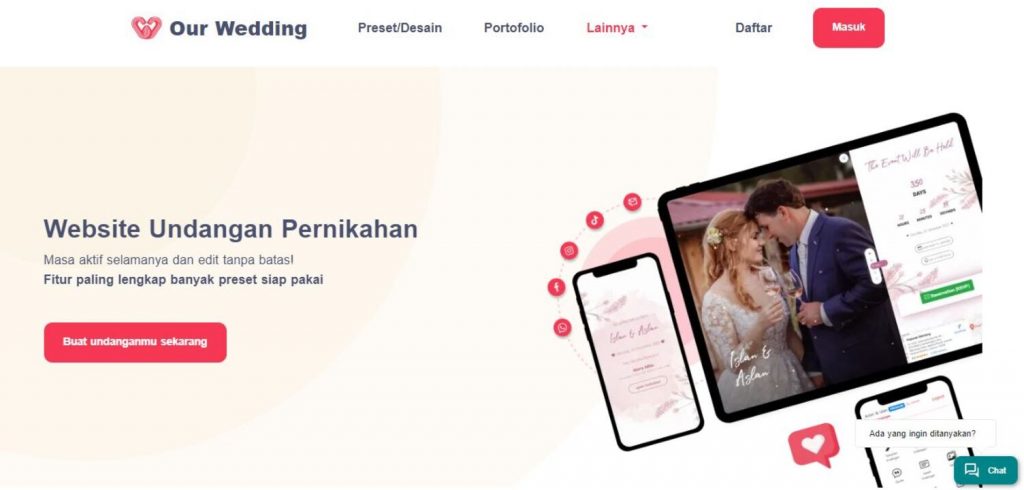 Our Wedding Link sebagai situs download template undangan pernikahan