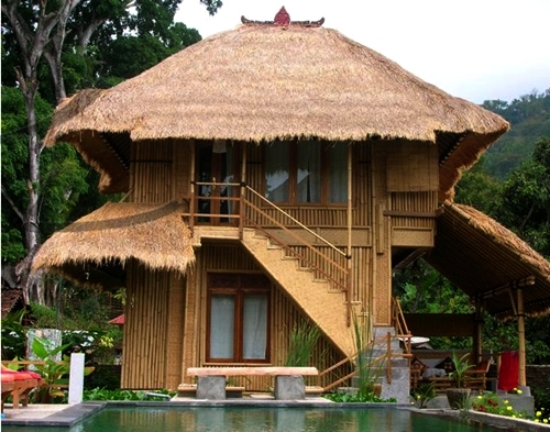 10 Desain Rumah Bambu Sederhana di Desa yang Asri dan Cantik