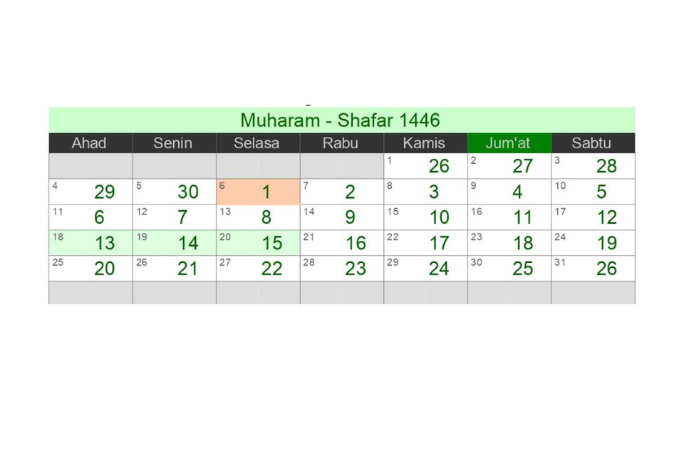 Kalender Islam 2024 beserta Tanggal Penting 1445 - 1446 Hijriyah