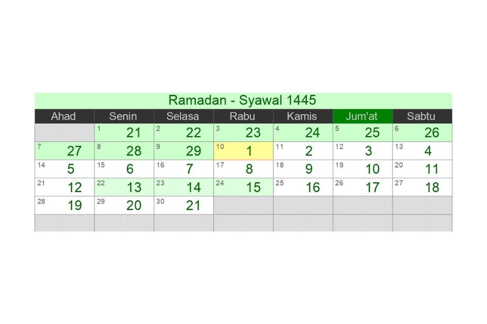 Kalender Islam 2024 beserta Tanggal Penting 1445 - 1446 Hijriyah