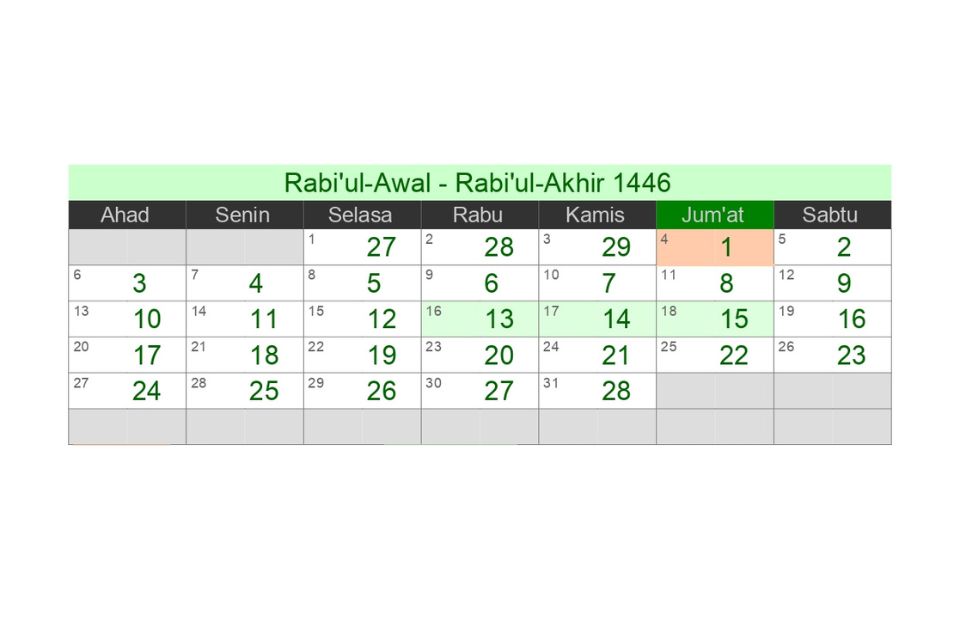 Kalender Islam 2024 beserta Tanggal Penting 1445 - 1446 Hijriyah