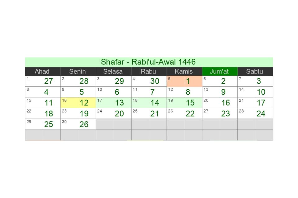 Kalender Islam 2024 beserta Tanggal Penting 1445 - 1446 Hijriyah