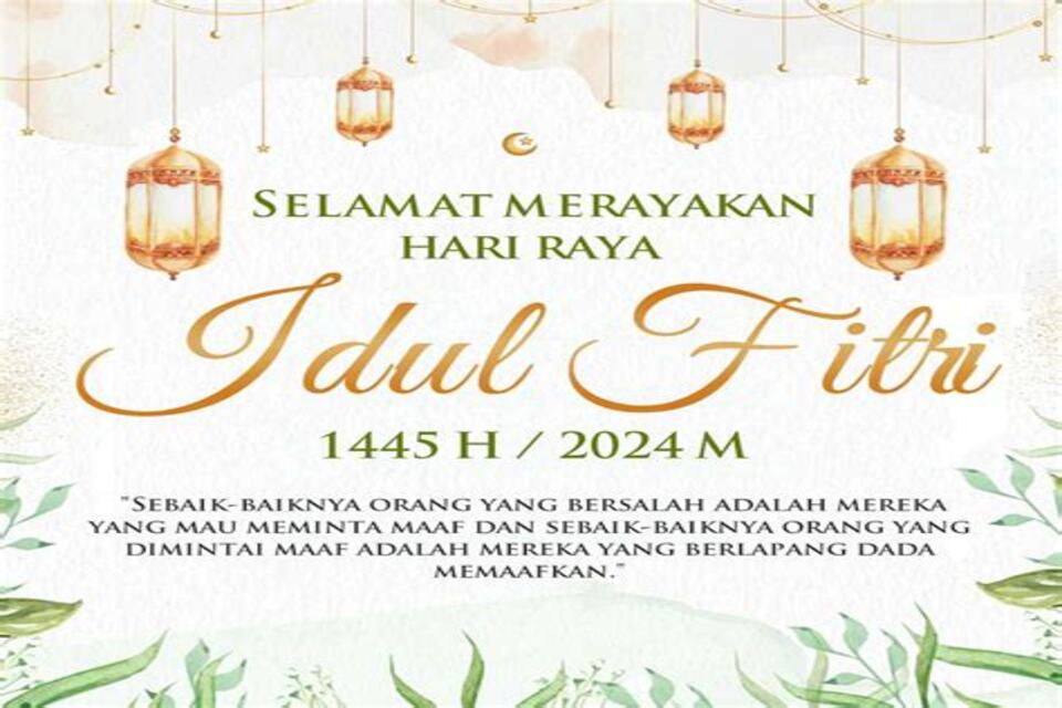 Gambar Ucapan Selamat Idul Fitri 2024 yang Keren dan Islami