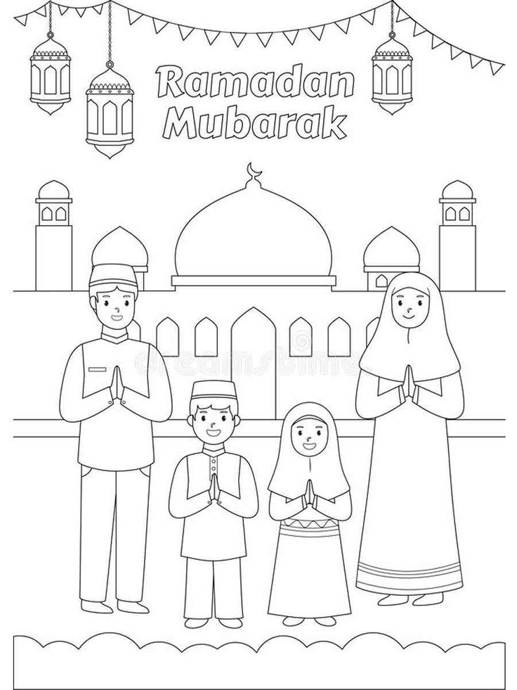 ﻿7 Gambar Mewarnai Tema Ramadhan Ceria yang Simple dan Menarik 2024