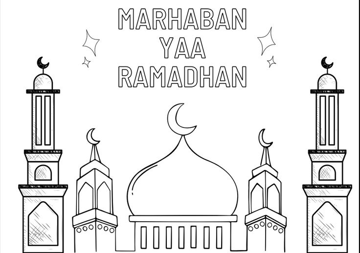 ﻿7 Gambar Mewarnai Tema Ramadhan Ceria yang Simple dan Menarik 2024