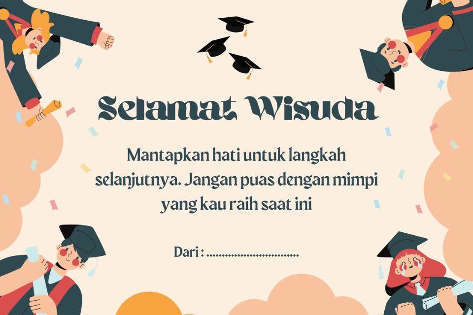 Contoh Kartu Ucapan Wisuda di Buket Bunga dan Ucapannya yang Menarik, Simple, dan Unik 