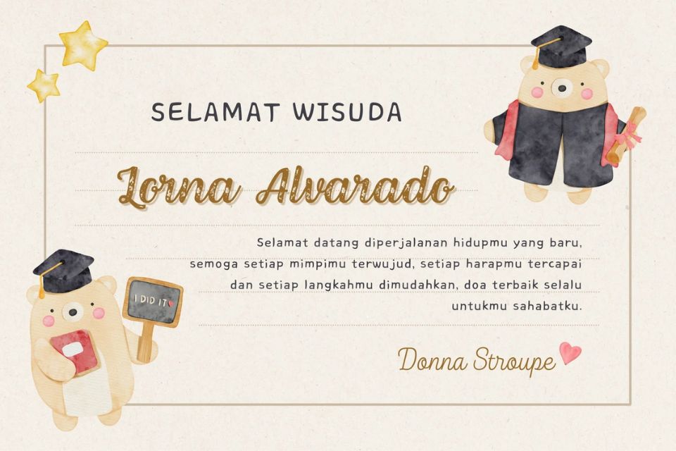 Contoh Kartu Ucapan Wisuda di Buket Bunga dan Ucapannya yang Menarik, Simple, dan Unik 