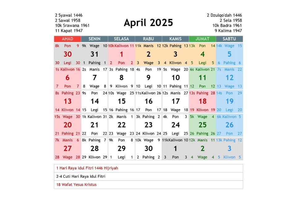 Kalender Jawa 2025