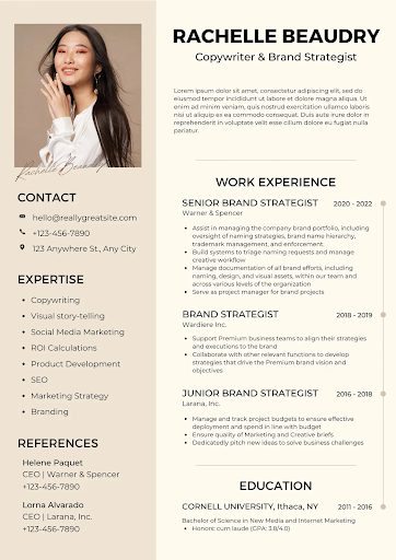 Contoh CV Copywriter