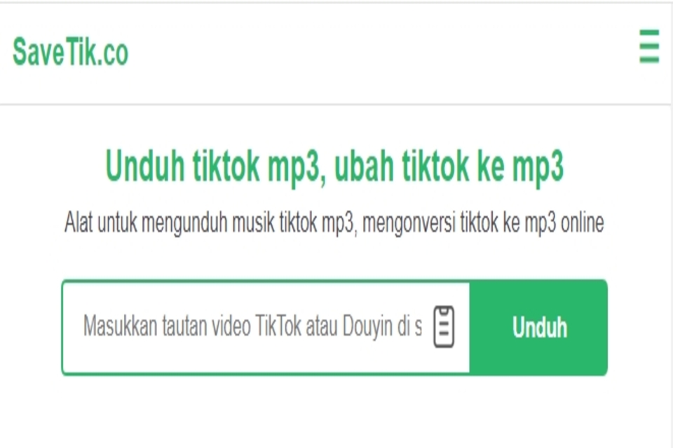 Cara Kelima Download Tiktok MP3 pakai Savetik.co