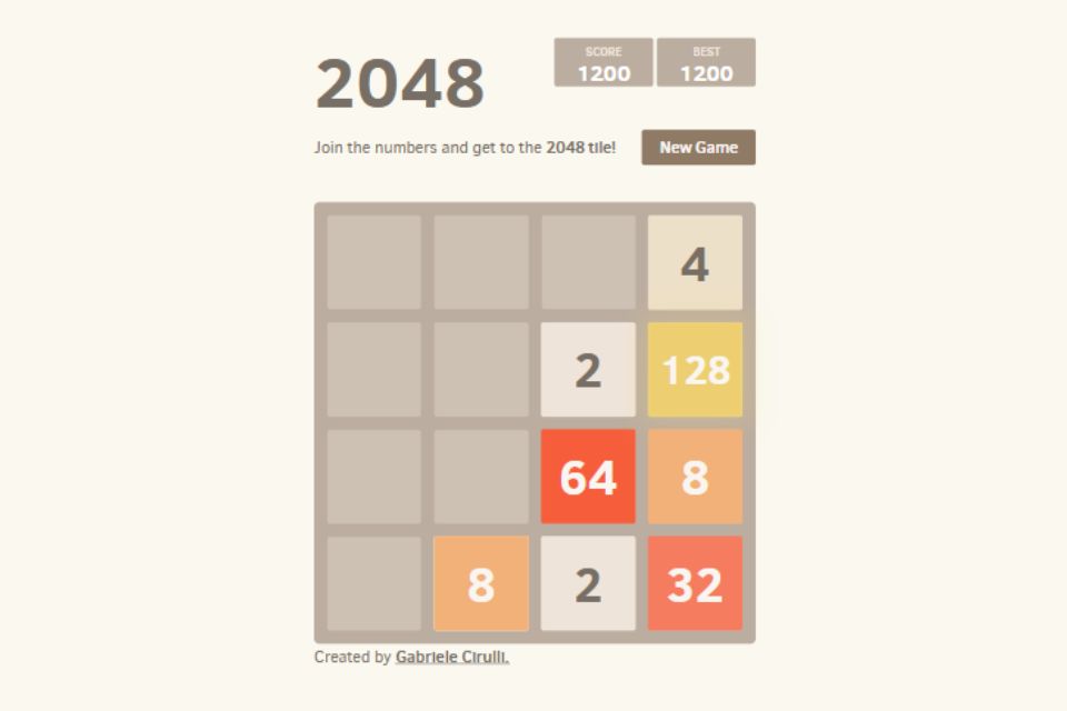 Game matematika 2048