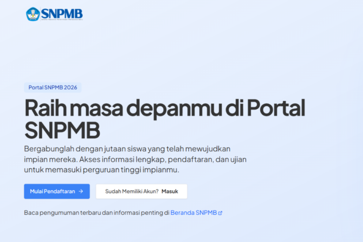 Link Registrasi Akun SNPMB Siswa 2026 Lewat portal.snpmb.id dan Jadwalnya