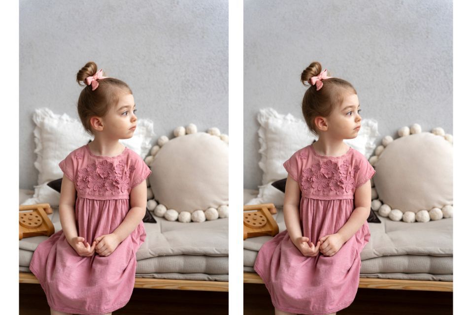 Dress Anak Warna Dusty Pink dengan Detail Bordir Bunga - Model baju Lebaran 2026 untuk anak perempuan