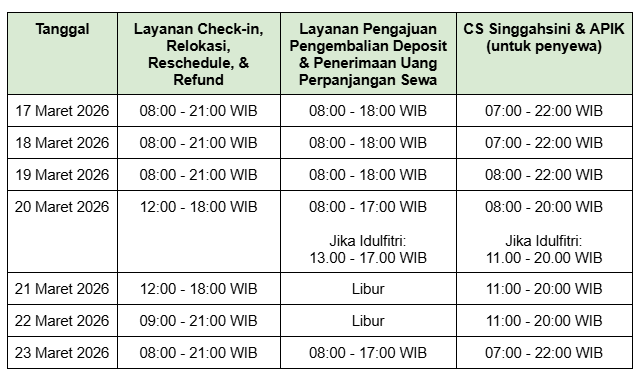 Jadwal Operasional
