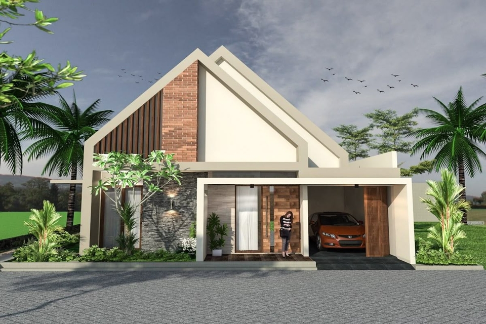 Gambar desain rumah minimalis modern 1 dan 2 lantai