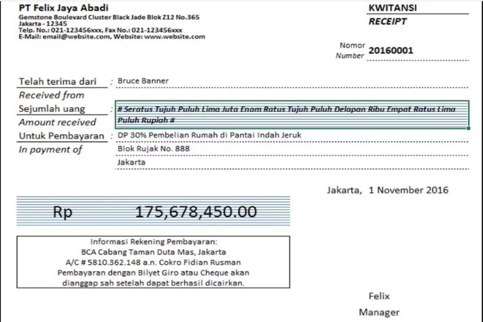 Contoh kwitansi jual beli rumah 2026
