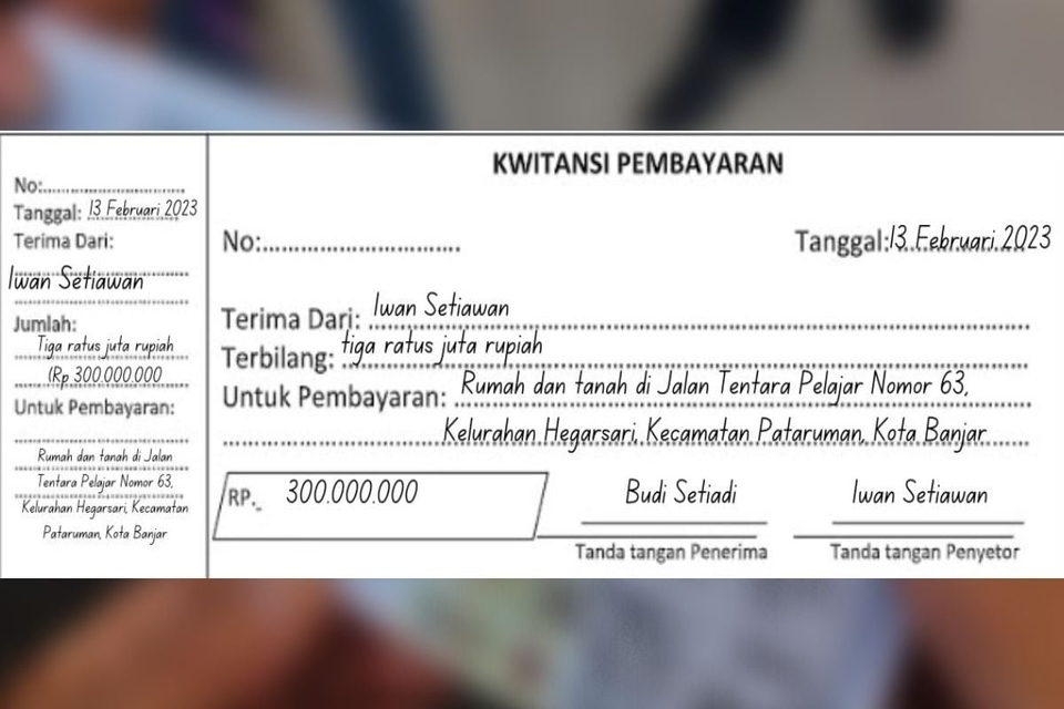 Contoh kwitansi jual beli rumah 2026